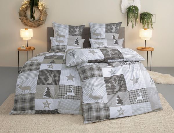 OTTO home Bettwäsche Nicholas, Microfaser, 2 teilig, Weihnachtsbettwäsche, Winter, in 3 Qualitäten verfügbar