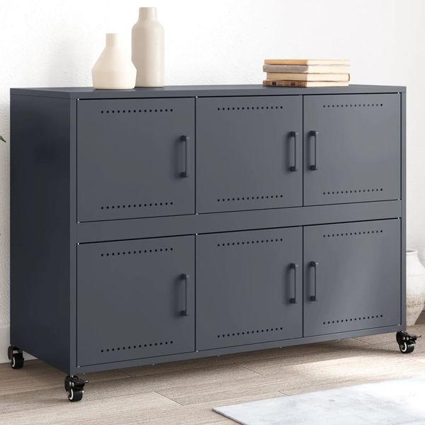 vidaXL Sideboard Anthrazit 100,5x39x72 cm Stahl 846742