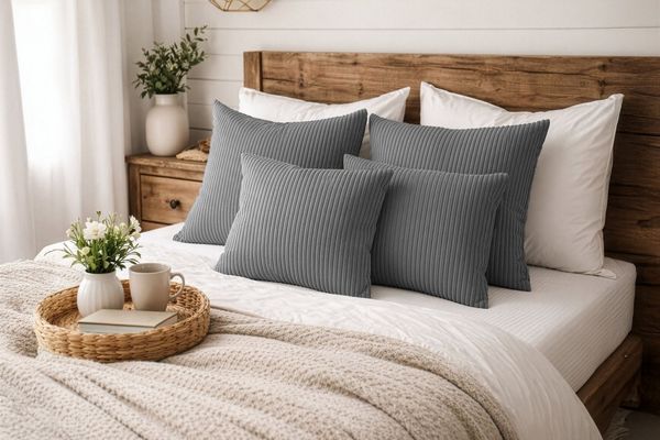 Amilian Dekokissen 4er Set mit Füllung - Sofakissen Set - 2 x 45 x 45 cm + 2 x 35 x 45 cm, (4 Stück) Zierkissen - Kuschelkissen - Couchkissen mit Kissenfüllung