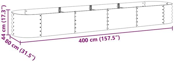 vidaXL Garten-Hochbeet 400 x 80 x 44 cm Verzinkter Stahl Grau 45526 Bild 9