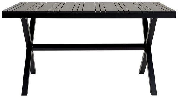 IDIMEX Gartentisch ISOLA, Terrassentisch wetterfest 150x90 cm Holzoptik Outdoor Tisch schwarz