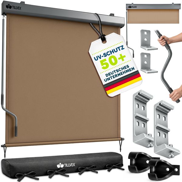 tillvex® Senkrechtmarkise 140x250 cm Taupe