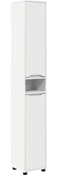 vidaXL Badezimmerschrank mit Tür Weiß 30,5 x 30 x 195 cm Holzwerkstoff 888757