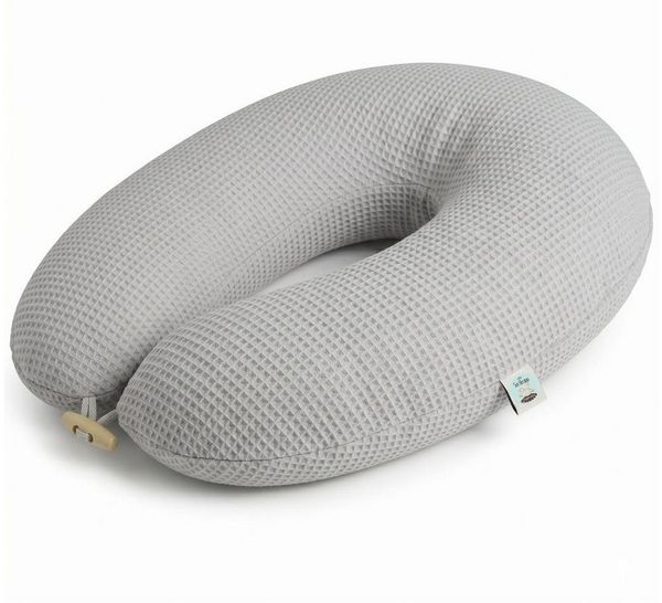 SEI Design Stillkissen Seitenschläferkissen XXL Schwangerschaftskissen Waffelstoff 190cm Grau, Schwangerschaftskissen mit Bezug, 1-tlg, Schwangerschaftskissen mit Bezug, elastischer Waffeljersey Bezug