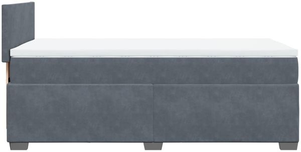 vidaXL Boxspringbett mit Matratze Dunkelgrau 90x200 cm Samt 3288505 Bild 7