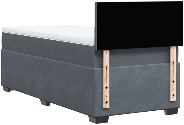 vidaXL Boxspringbett mit Matratze Dunkelgrau 90x200 cm Samt 3288505 Bild 8