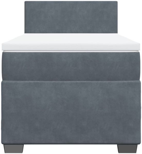 vidaXL Boxspringbett mit Matratze Dunkelgrau 90x200 cm Samt 3288505 Bild 6