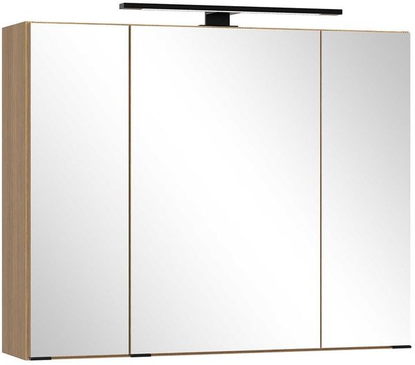 Spiegelschrank vito Menzo / Sheffield, Glas, Holzwerkstoff, Holzfarben, Verspiegelt, 80 x 64 x 20 cm