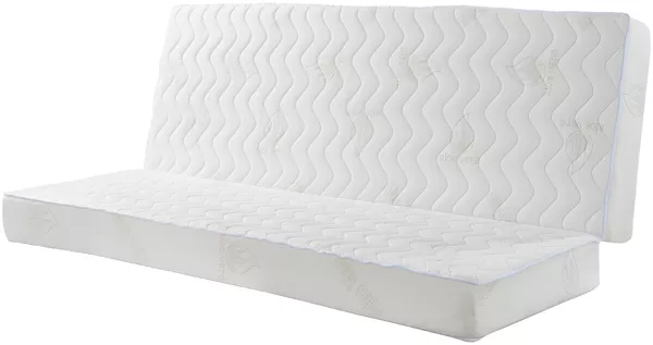 Vente-unique - ALOHA Matratze Stoff Weiß - B 130 cm x H 16 cm x L 190 cm