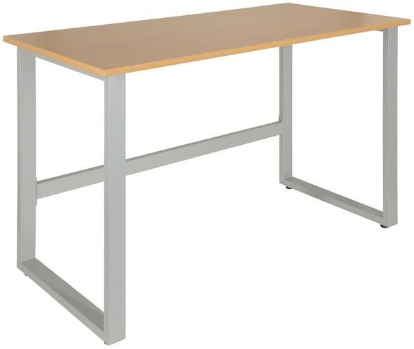 hjh OFFICE Schreibtisch WORKSPACE LIGHT I Melaminharzbeschichtete Spanplatte, Gestell pulverbeschichteter Stahl Walnuss/Weiß Bild 11