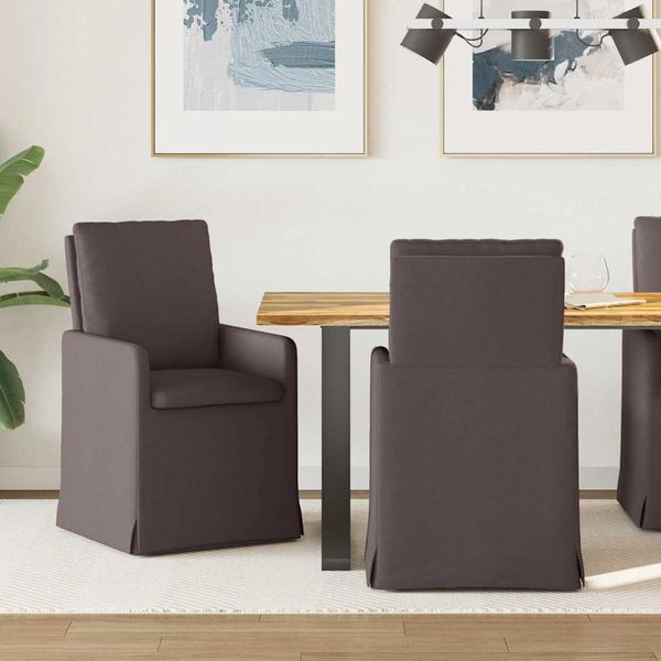 vidaXL Esszimmerstühle 2 pcs Dunkelbraun 57 x 67 x 98 cm Stoff 42017920