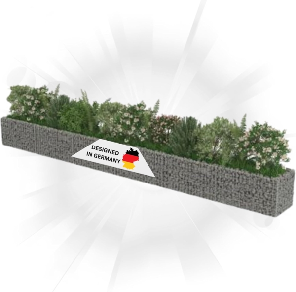 DELUKE® Gabionen Hochbeet ROON aus Stahl 540x50x50cm Steinkorb Gabionengitter Ziergabione Steingabione Drahtkorb befüllbar Bild 1