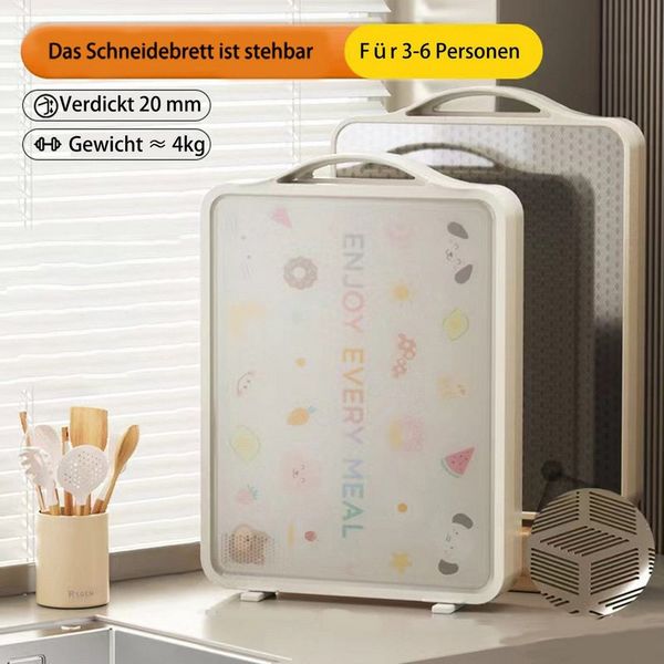Jumpeak Schneidebrett Edelstahl Schneidebrett,41x32cm,Antibakteriell,mit Griff,3-6 Personen, Edelstahl, Schneidebrett mit Anschlagkante,Titan Schneidebrett mit Saftrille