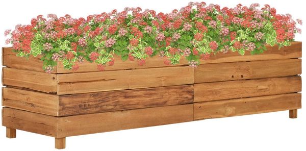 vidaXL Hochbeet 150x40x38 cm Teak Altholz und Stahl 47423