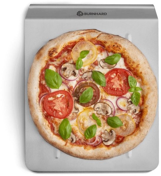 BURNHARD® Pizzaschaufel Edelstahl Robustes Design, Optimiert für Pizzasteine, Einhändige Nutzung, Perfekt für Ofen & Grill – Edelstahl Pizzaschaufel - Multi-Color - #944597