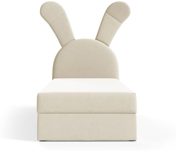 Kinderbett Polsterbett Bett MATILDA 100x200cm in Stoff Magic Velvet Creme Bild 2