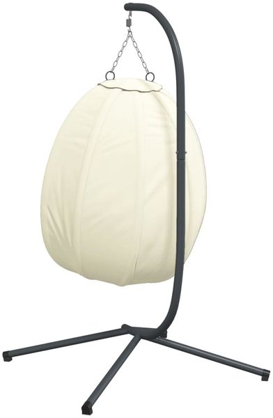 vidaXL Hängesessel Ei-Design mit Ständer Beige Stoff und Stahl 4007401 Bild 6