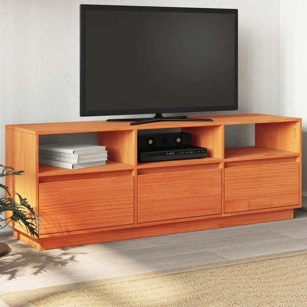vidaXL TV-Schrank Wachsbraun 140x37x50 cm Massivholz Kiefer 847122