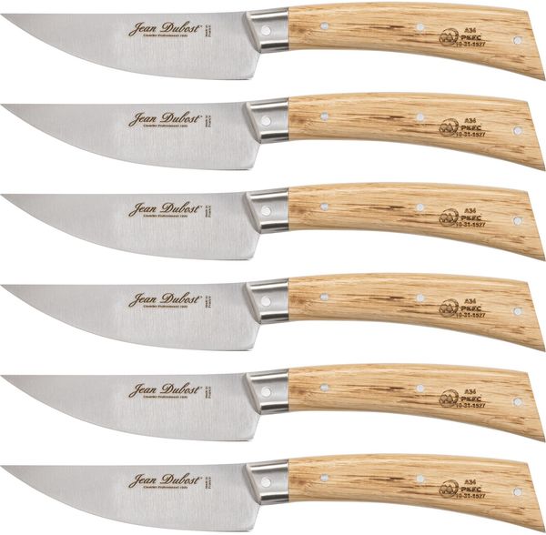 Jean Dubost Laguiole Steakmesser Set 6 tlg, Eiche