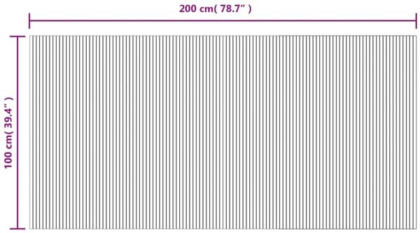 vidaXL Teppich Rechteckig Schwarz 100x200 cm Bambus 376804 Bild 8