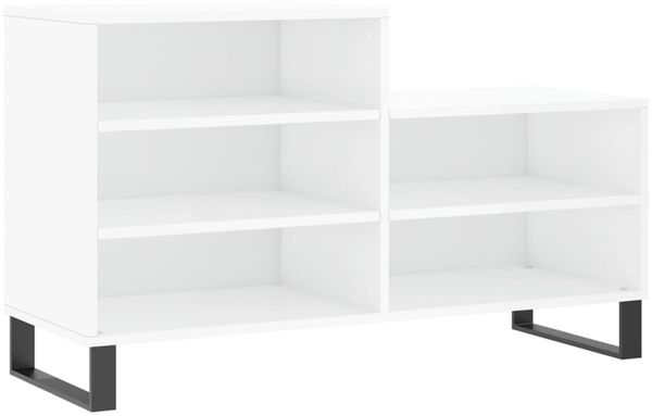 Schuhregal, Schuhablage, platzsparend Hochglanz-Weiß 102x36x60 cm Holzwerkstoff