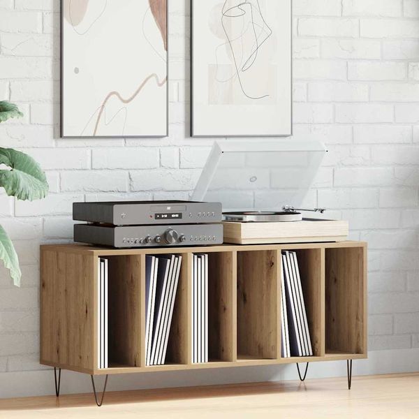 vidaXL Schallplattenschrank mit Regal Artisan-Eiche 100 x 38 x 48 cm 862903