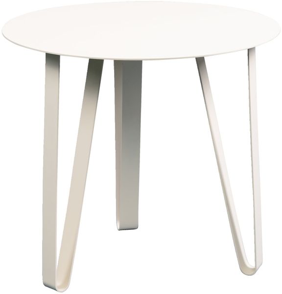 XORA 'EMIL' Beistelltisch, Metall creme, 50 x 45 cm, Gestell und Deckplatte pulverbeschichtet