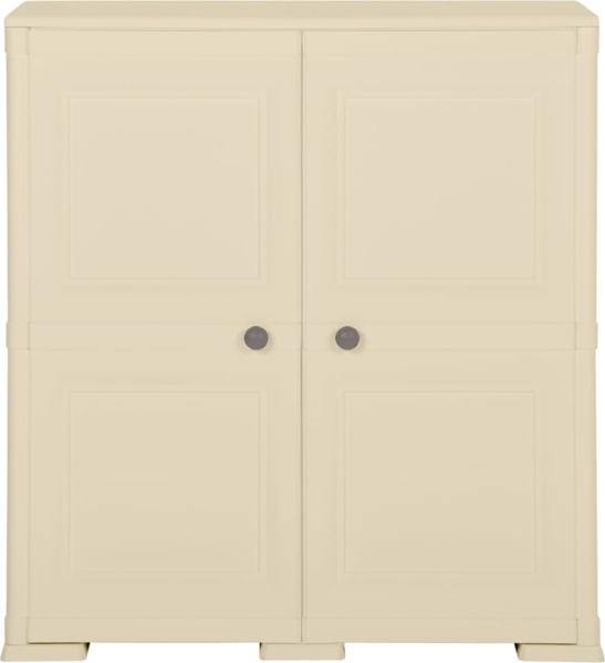 vidaXL Kunststoffschrank 79x43x85,5 cm Holzdesign Angora-Weiß 340596