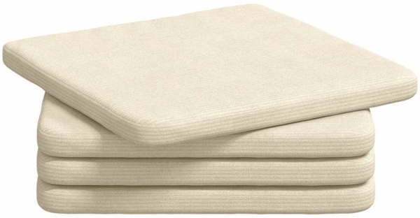 vidaXL Sitzkissen 4 pcs Creme 40 x 40 x 3 cm Cordstoff 42015226