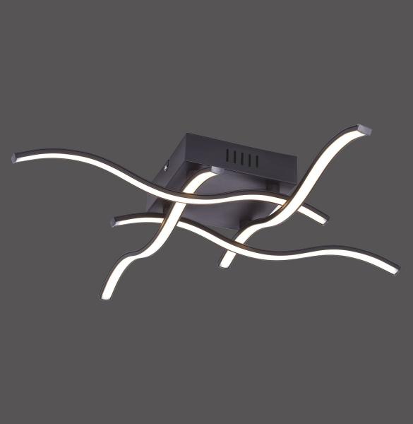 JUST LIGHT 15131-18 WAVE LED Deckenleuchte schwarz 3000K