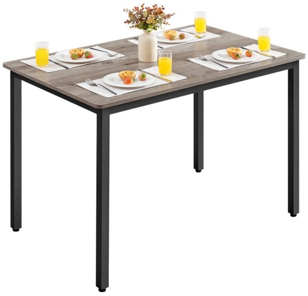VASAGLE Esstisch, Küchentisch, 70 x 110 x 77 cm, Esszimmertisch für 4 Personen, Tisch Wohnzimmer, Schreibtisch, für Esszimmer, Küche, Industrie-Design, Greige meliert-Mattschwarz KDTDE081G01 Bild 5