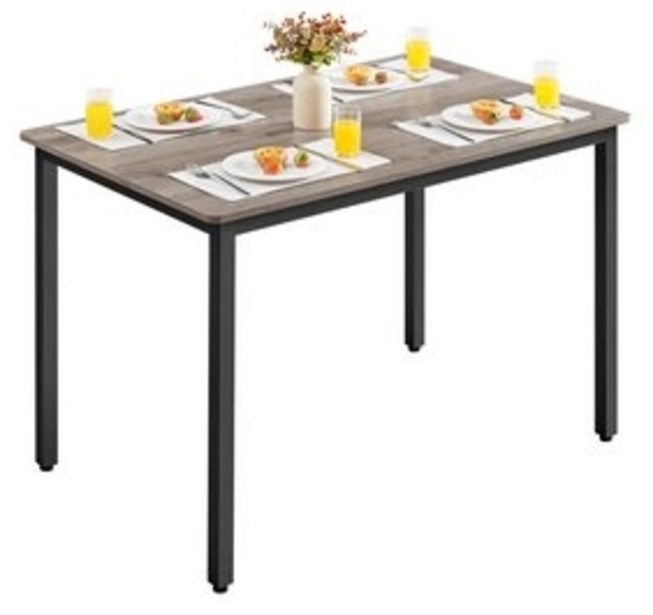 VASAGLE Esstisch, Küchentisch, 70 x 110 x 77 cm, Esszimmertisch für 4 Personen, Tisch Wohnzimmer, Schreibtisch, für Esszimmer, Küche, Industrie-Design, Greige meliert-Mattschwarz KDTDE081G01 Bild 6