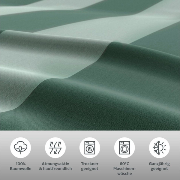 Home affaire Bettwäsche Sari, Linon, 2 teilig, in verschiedenen Qualitäten, maritime Bettwäsche mit Streifen Bild 2