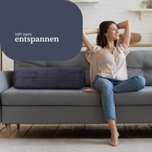 Sofakissen 70 x Ø20cm ( 2er Pack / Dunkelblau ) Cord Optik - Kuschelig weicher Bezug mit Reißverschluss - Kissen - Öko Tex - Sofakissen, Dekokissen Bild 7