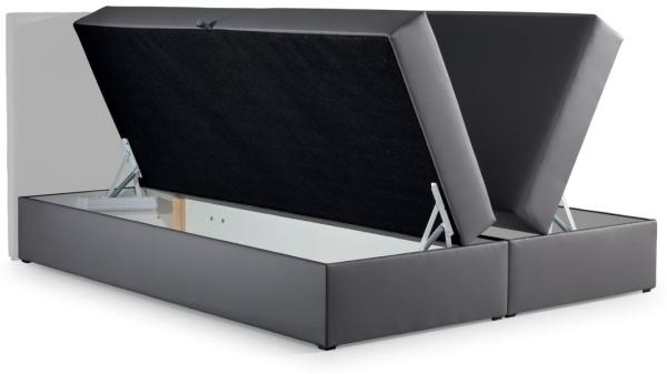 Boxspringbett Bett LAMBROS 200x200 cm Lancelot Eiche Stoff Schwarz ink. Bettkasten Bild 2