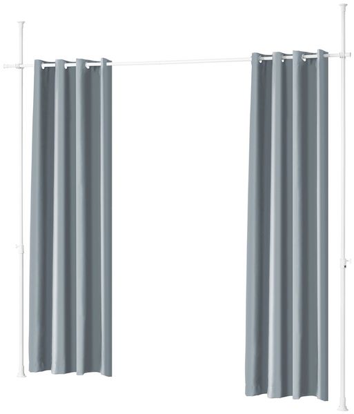 SoBuy KLS12-DG Raumteiler, Stoff, Lackiert, Grau, 162 x 199 x 17 cm