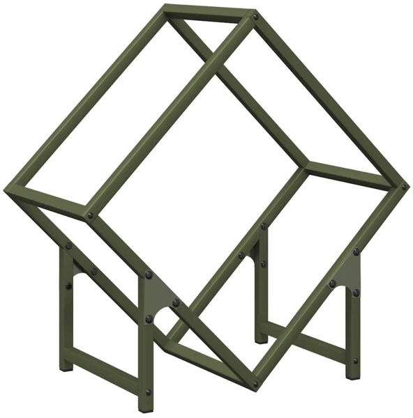 vidaXL Brennholzregal Olivgrün 50x25x50 cm Kaltgewalzter Stahl 864278