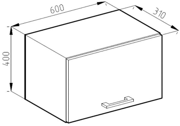 Hängeschrank R-Line Goldkraft Eiche 60 cm Flach Vicco Bild 3