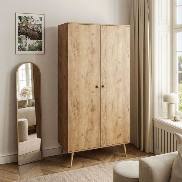 Lookway Kleiderschrank HARMONY zweitüriger Schrank mit Kleiderstange