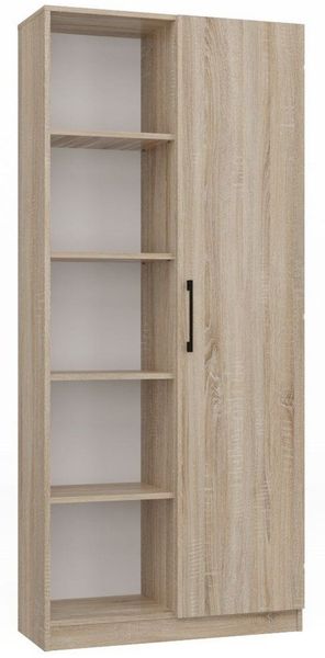 ibonto BÜCHERREGAL SONOMA-EICHE Halboffenes Bücherschrank (H 182 x T 30 x B 80 cm)