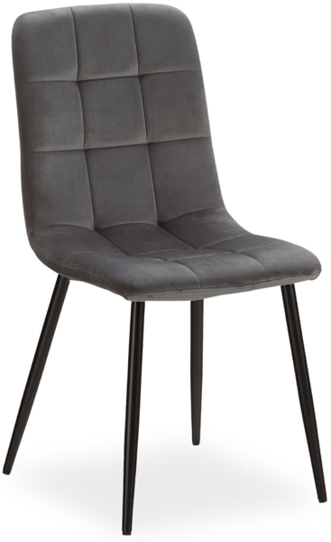 Essgruppe mit 2 Stühlen Esstisch Weiß 80x80 cm Esszimmertisch Holz Massiv Polsterstühle Samt Grau Bild 10