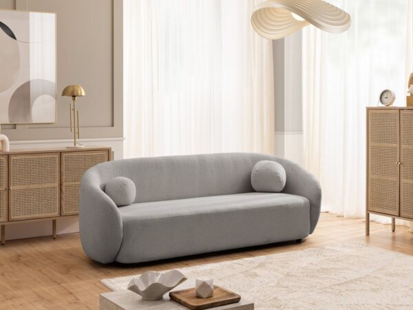 S-Style Möbel Polstergarnitur 3+2+1 Roundi, Bouclé, Luxus & Moderne Kollektion