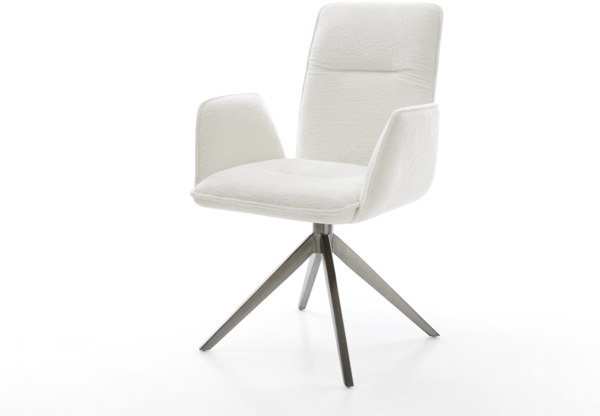 Drehstuhl Vinja-Flex Bouclé Soft Beige Kreuzgestell breit Graphit 360° drehbar Wippfunktion