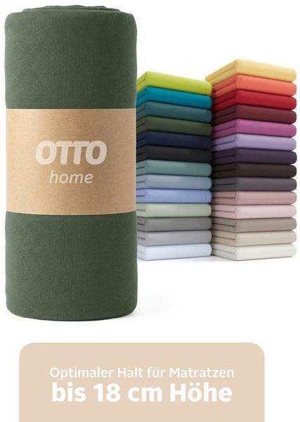 OTTO home Spannbettlaken PHYSALIS in BASIC und PREMIUM Qualität, 100% Baumwolle, Jersey (110 g/m), Gummizug: rundum, (2 Stück), für Matratzen bis 18 cm Höhe, Bettlaken, Spannbetttuch, pflegeleicht