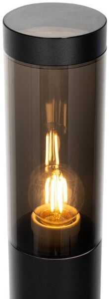 Qazqa Außen-Stehlampe Rox, ohne Leuchtmittel, Kaltweiß, QAZQA Außenpollerleuchte, e27, Schwarz, Stahl, Modern