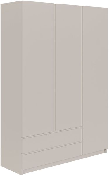 Selsey 'Bemmi' Kleiderschrank mit 3 Türen, Kleiderstange und 2 Schubladen, Kaschmirgrau, 150 cm