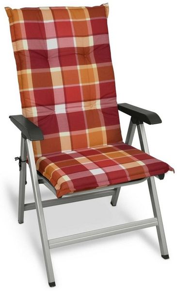 Beautissu Sunny Hochlehner Auflage 120 x 50 x 6 cm Rot