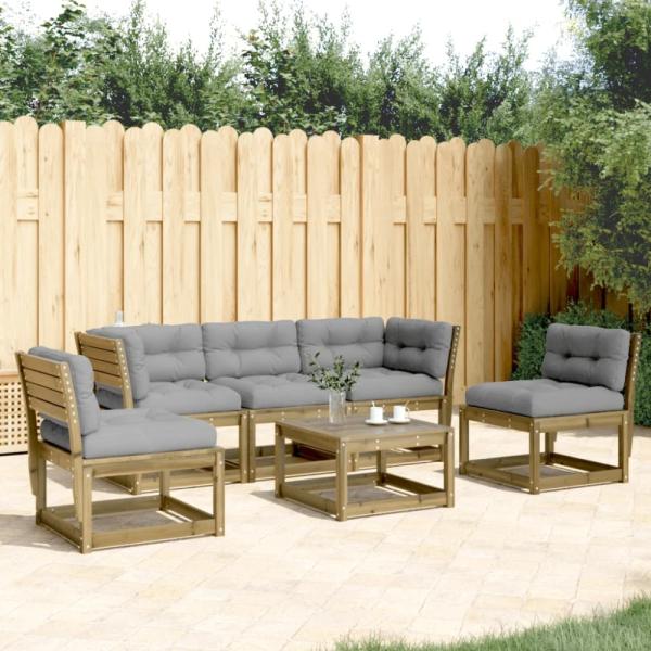 vidaXL 5-tlg. Garten-Sofagarnitur mit Kissen Kiefernholz Imprägniert 3216984