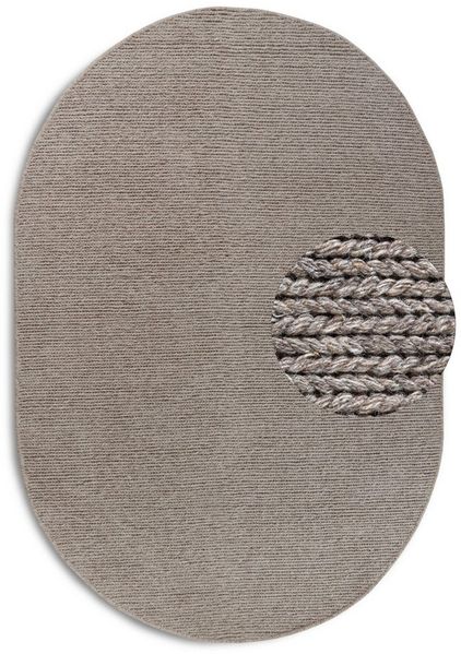 Villeroy & Boch 'Francois' Wollteppich, Höhe: 7 mm, handgewebt, weiche Wolle, Linen, 160x230 cm Oval