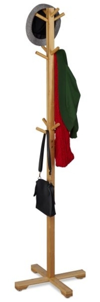 Bambus Garderobenständer mit 12 Haken 10032150